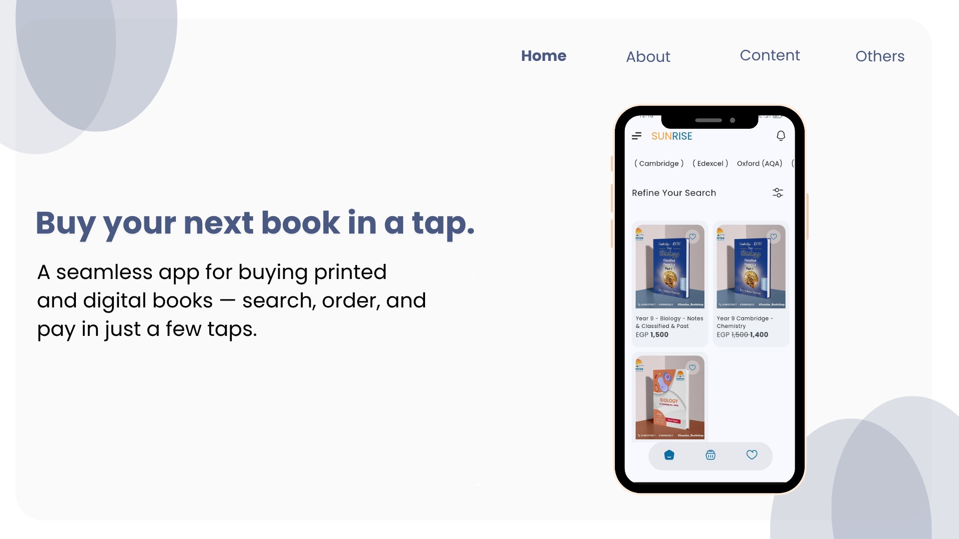 Sunrise - Educational Bookstore App